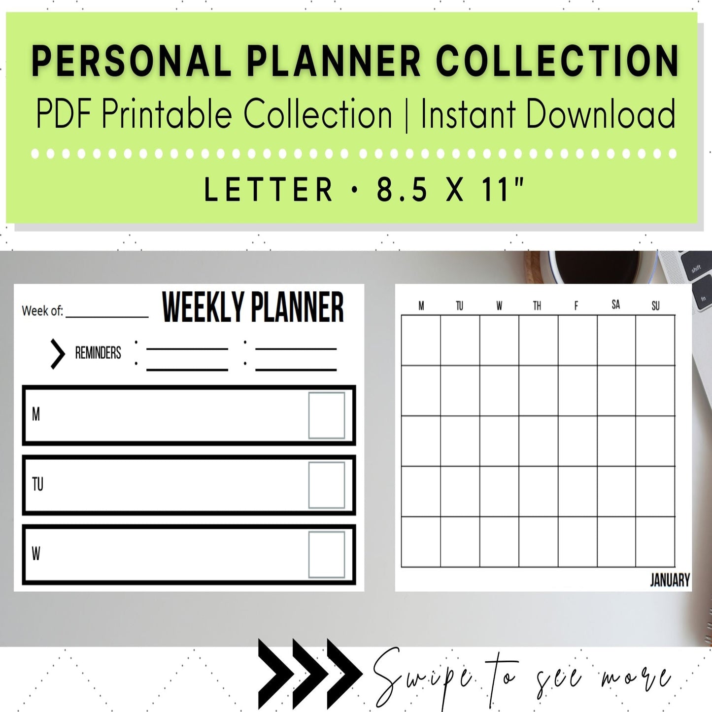 Free Organizing Personal Planners - Letter Size PDF Fill + Printables