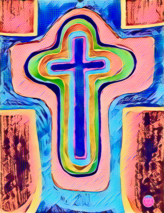 Rainbow Jesus Cross - Free JPG Download + Printable